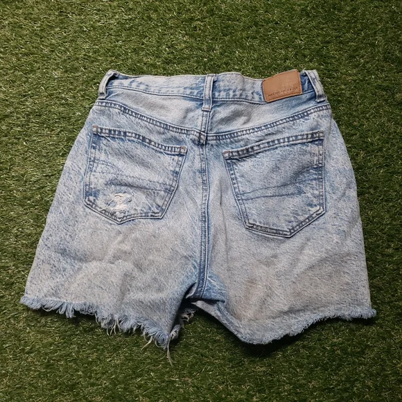American and Eagle Denim Blue Mom Short size 0 distressed 4858 - Picture 9 of 11